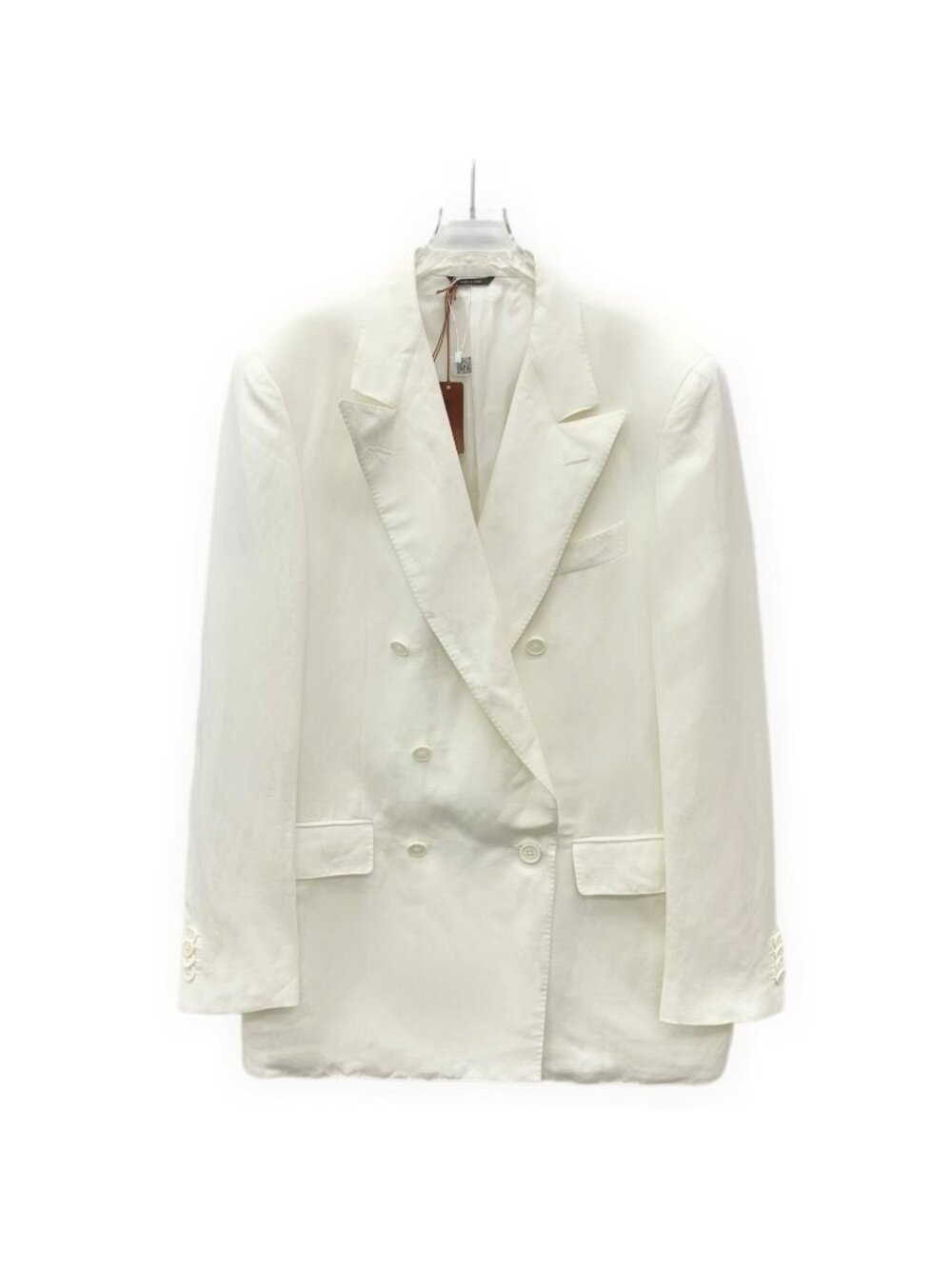 Loro Piana Ivory Linen Double-Breasted Blazer
